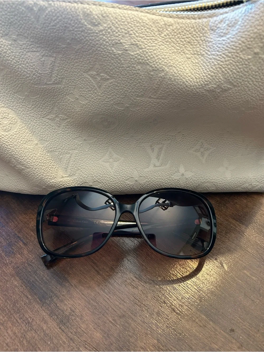 Calvin Klein Tortoiseshell Brown Gradient Oversized Sunglasses